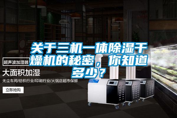 關于三機一體除濕干燥機的秘密,你知道多少?