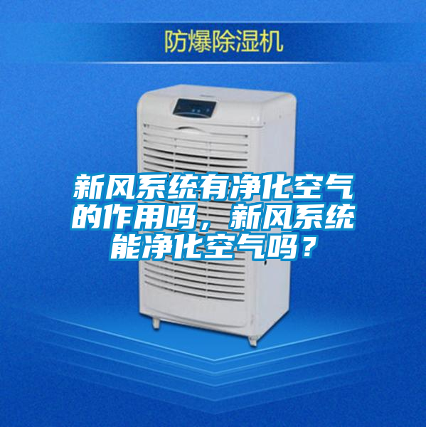 新風(fēng)系統(tǒng)有凈化空氣的作用嗎,新風(fēng)系統(tǒng)能凈化空氣嗎?