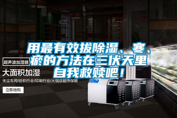 用最有效拔除濕、寒、瘀的方法在三伏天里自我救贖吧！