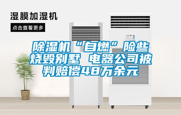 除濕機(jī)“自燃”險(xiǎn)些燒毀別墅 電器公司被判賠償48萬余元